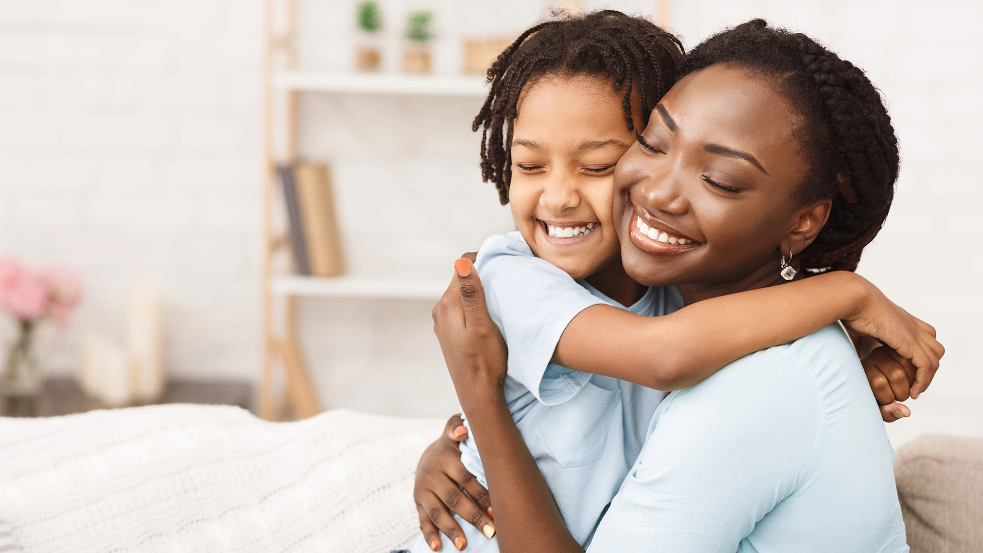 Happy Mom and Daughter