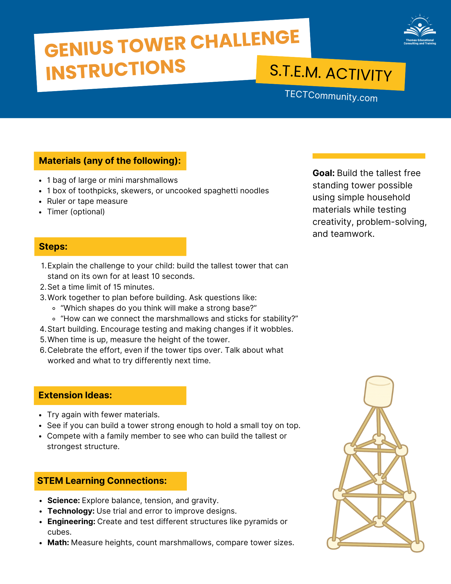Genius Tower Challenge Instructions