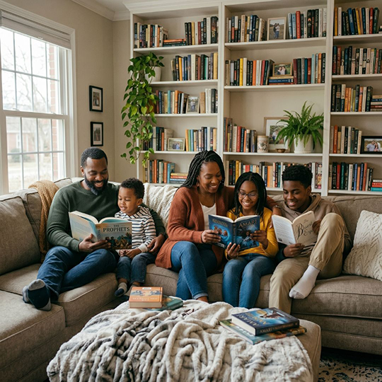 A family reading together